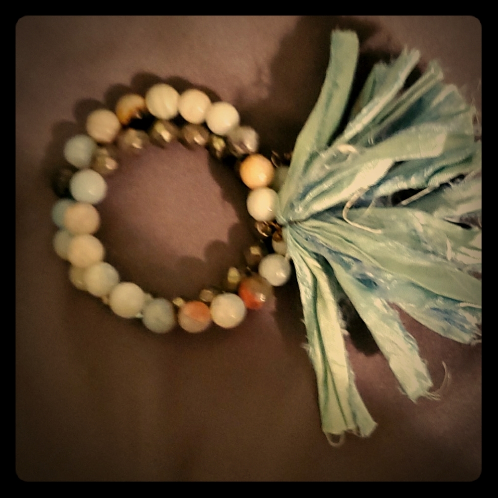 Beaded Bracelet with Fringe